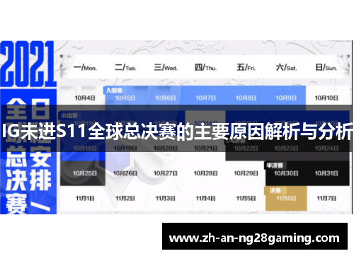 IG未进S11全球总决赛的主要原因解析与分析