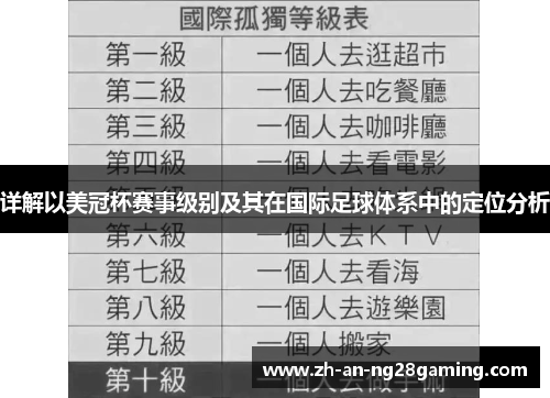详解以美冠杯赛事级别及其在国际足球体系中的定位分析